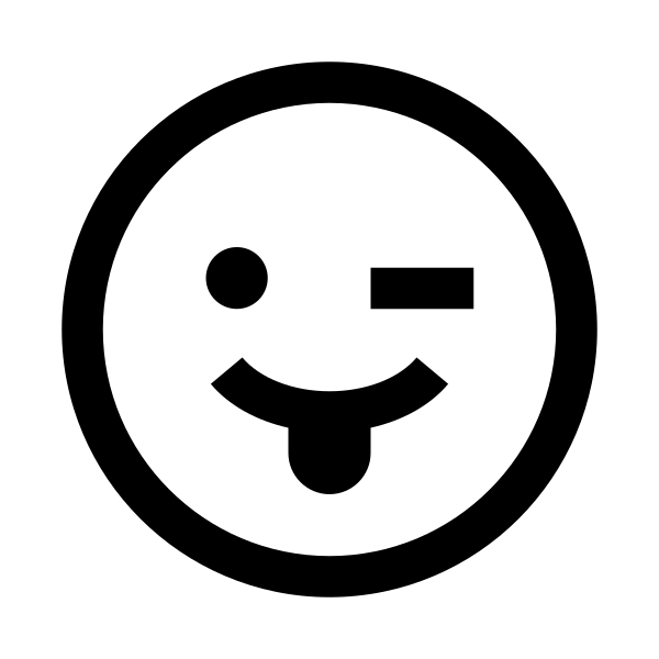 Grin Tongue Wink Solid Vector