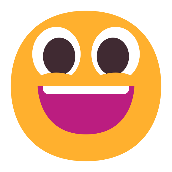 Grinning Face With Big Eyes Flat Vector