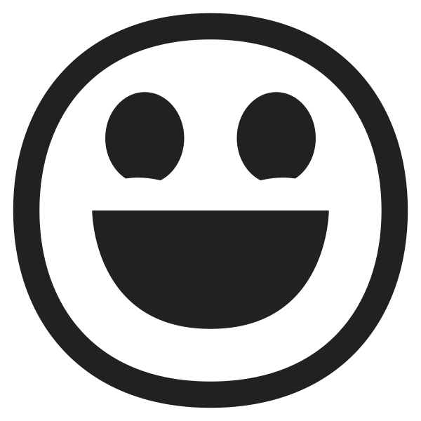 Grinning Face With Big Eyes High Contrast Vector