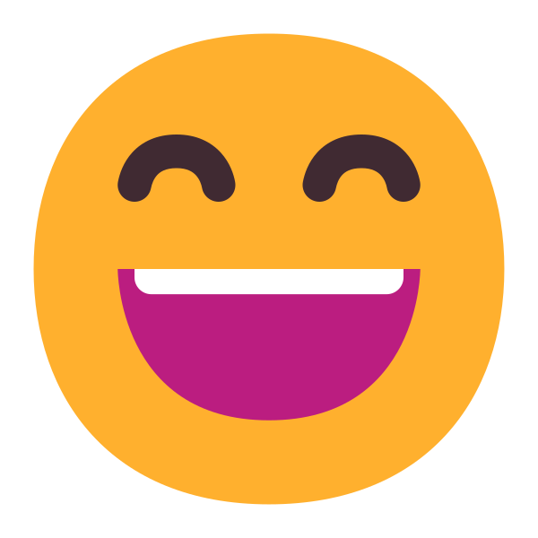Grinning Face With Smiling Eyes Flat Vector