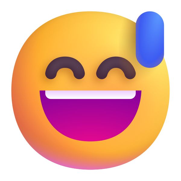 Grinning Face With Sweat Color Vector