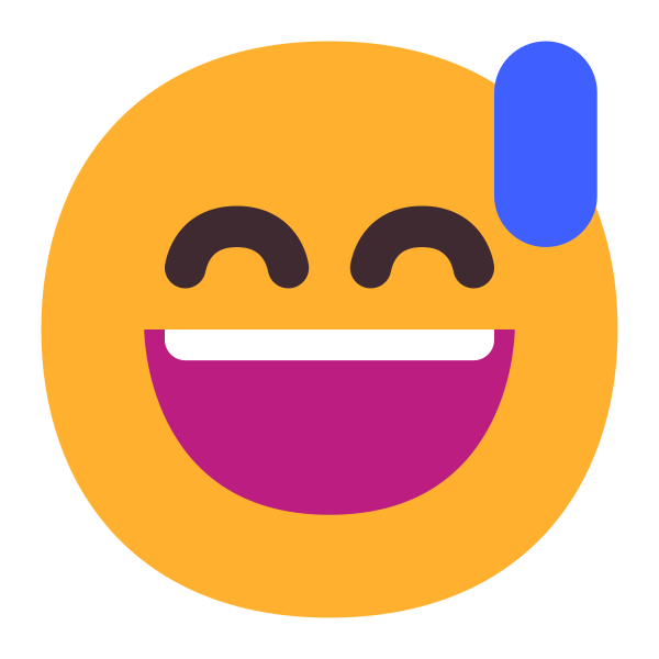 Grinning Face With Sweat Flat