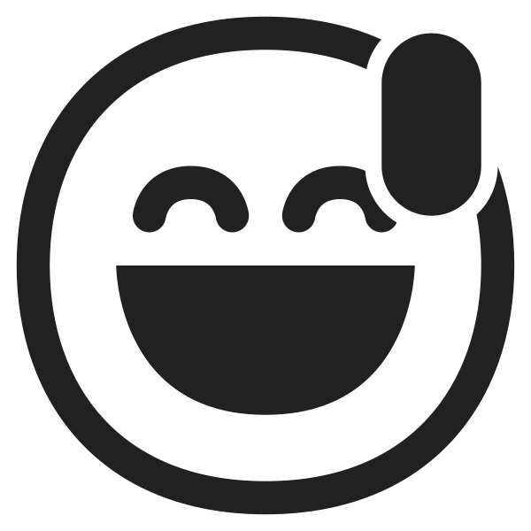 Grinning Face With Sweat High Contrast Vector