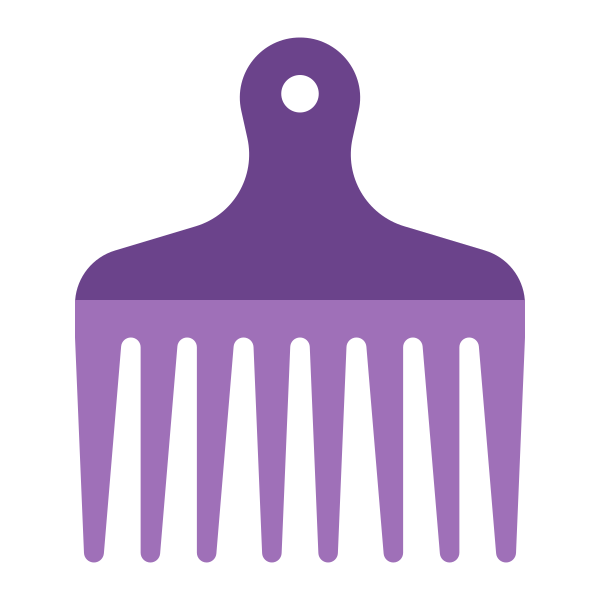Hair Pick Flat Vector