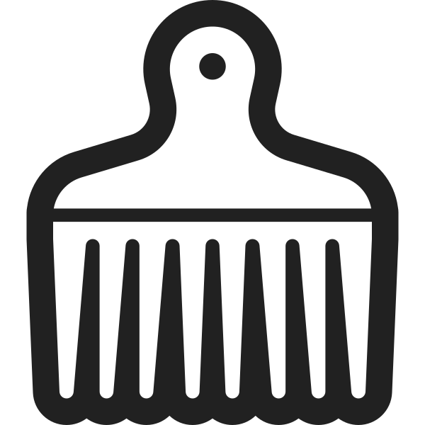 Hair Pick High Contrast Vector