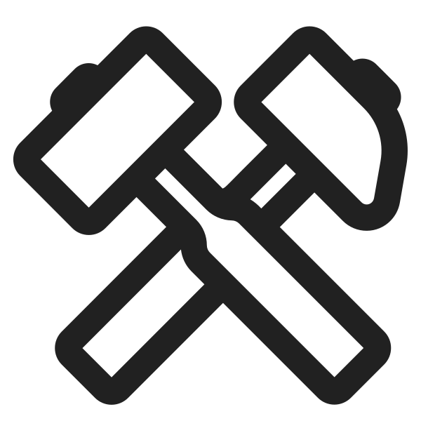 Hammer And Pick High Contrast Vector