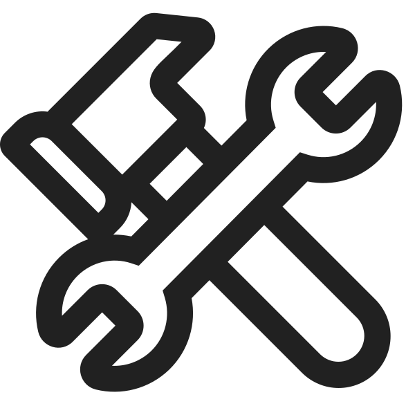Hammer And Wrench High Contrast Vector