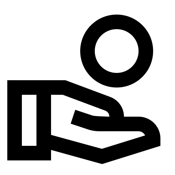 Hand Coin Outline
