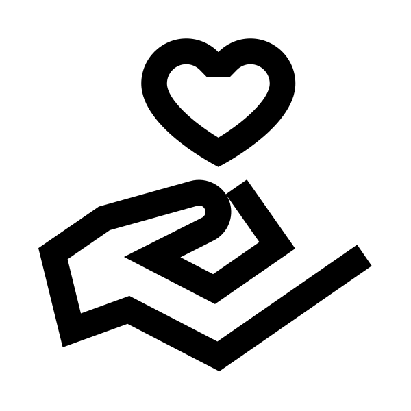 Hand Holding Heart Solid Vector