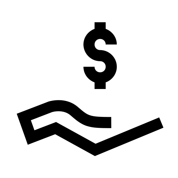 Hand Holding Usd Solid Vector