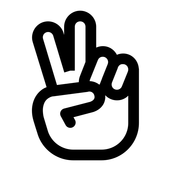 Hand Peace Solid Vector