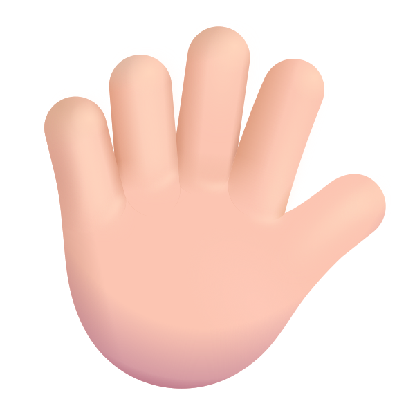 Hand With Fingers Splayed Color Light Vector