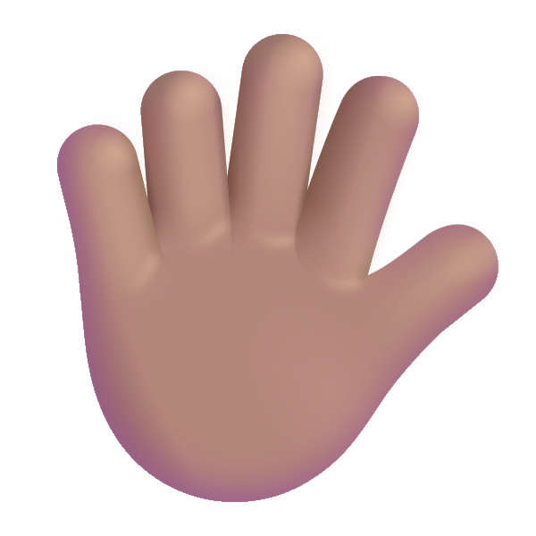 Hand With Fingers Splayed Color Medium Vector