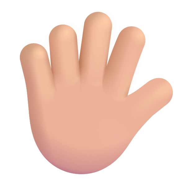 Hand With Fingers Splayed Color Medium Light Vector