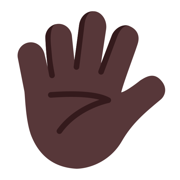 Hand With Fingers Splayed Flat Dark Vector