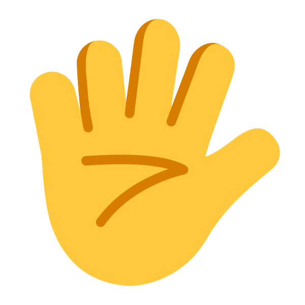 Hand With Fingers Splayed Flat Default Vector