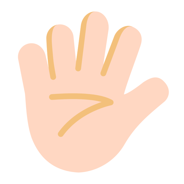 Hand With Fingers Splayed Flat Light Vector