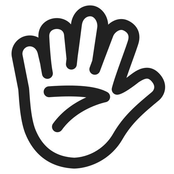 Hand With Fingers Splayed High Contrast Default Vector