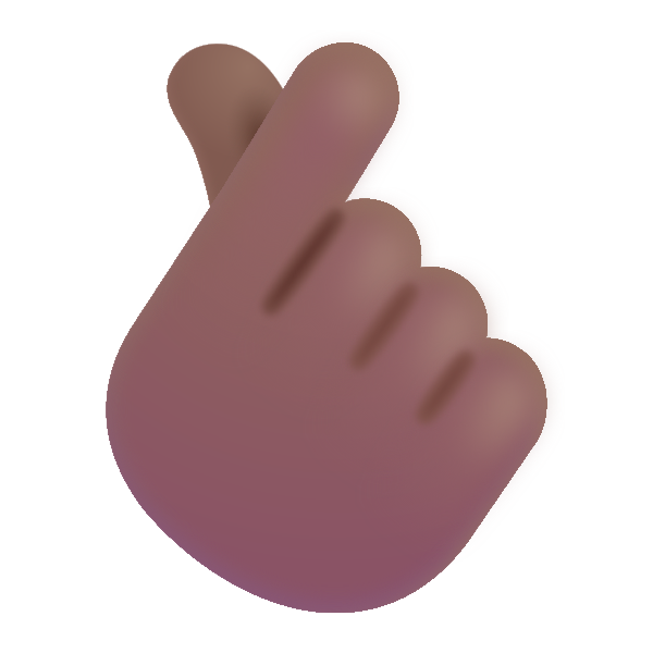 Hand With Index Finger And Thumb Crossed Color Medium Dark Vector