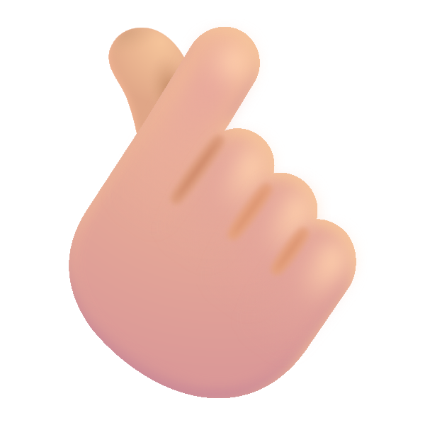 Hand With Index Finger And Thumb Crossed Color Medium Light Vector