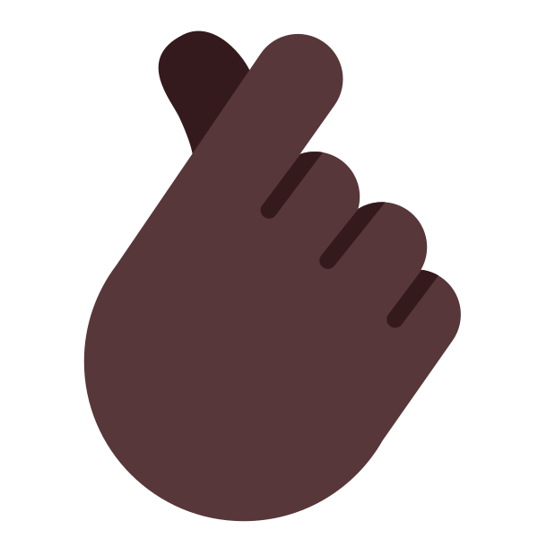 Hand With Index Finger And Thumb Crossed Flat Dark Vector