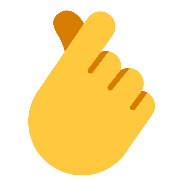 Hand With Index Finger And Thumb Crossed Flat Default Vector