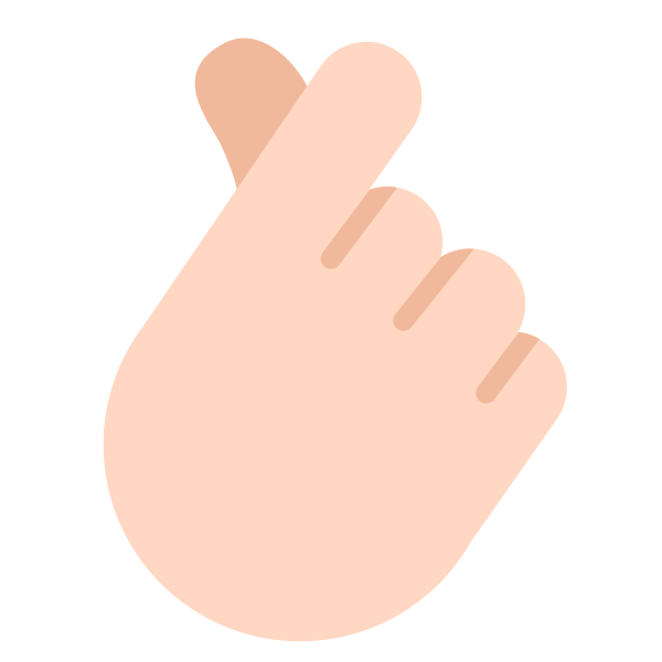 Hand With Index Finger And Thumb Crossed Flat Light