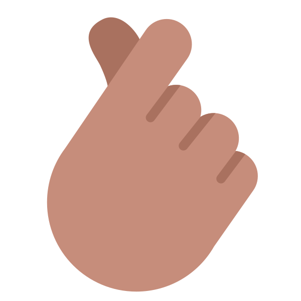 Hand With Index Finger And Thumb Crossed Flat Medium Vector