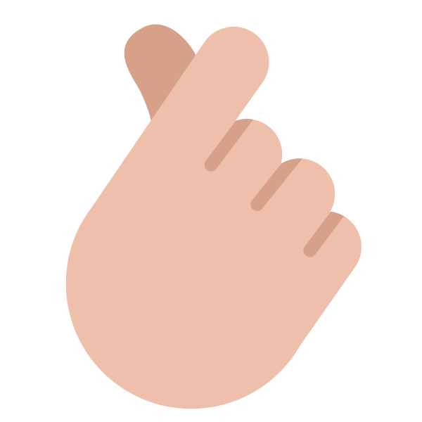 Hand With Index Finger And Thumb Crossed Flat Medium Light