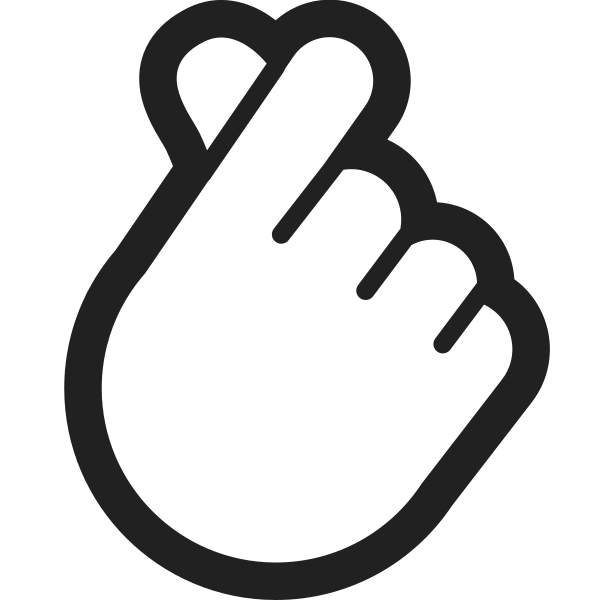 Hand With Index Finger And Thumb Crossed High Contrast Default