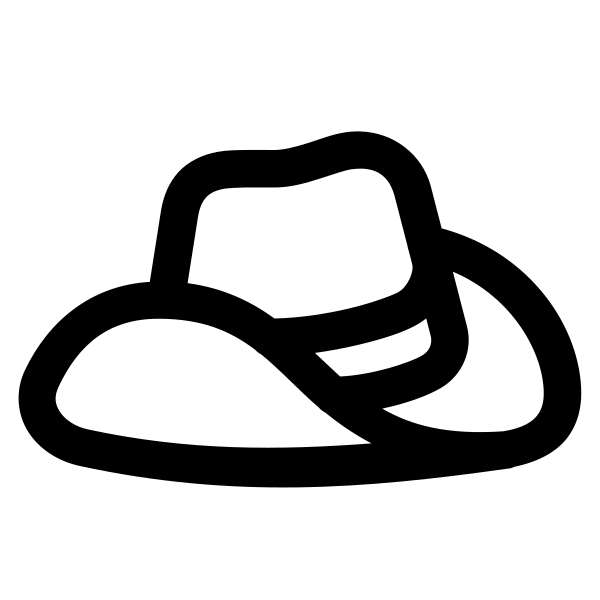 Hat Cowboy Side Solid Vector