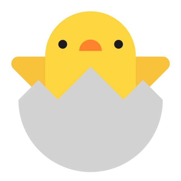 Hatching Chick Flat Vector