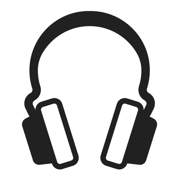 Headphone High Contrast Vector