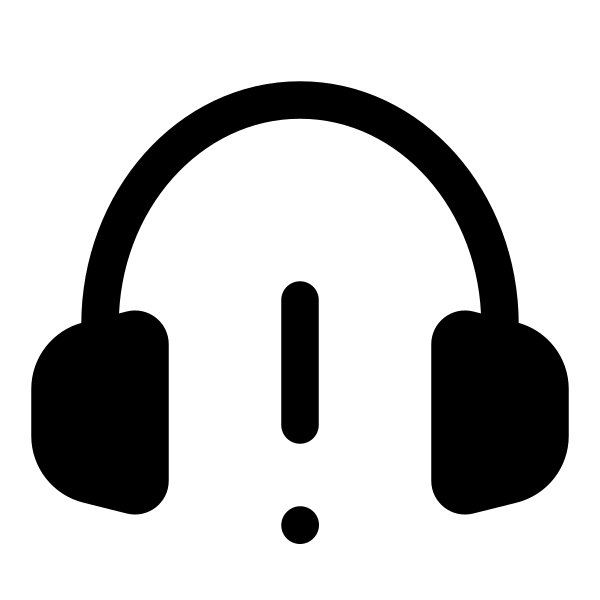 Headset Warning Vector