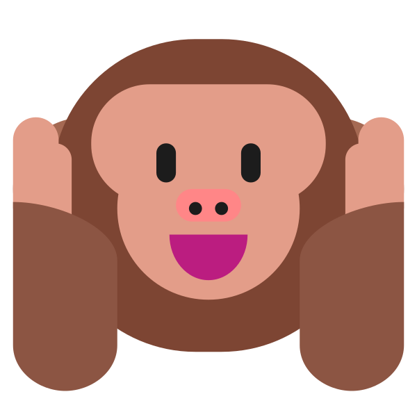 Hear No Evil Monkey Flat Vector