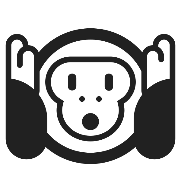 Hear No Evil Monkey High Contrast