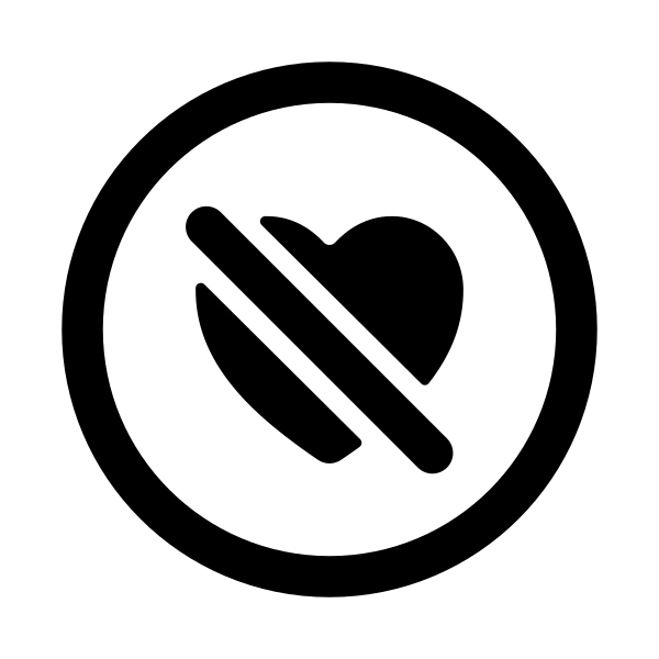 Heart Dislike Circle Outline