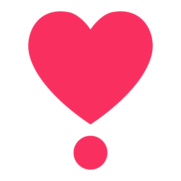 Heart Exclamation Flat Vector