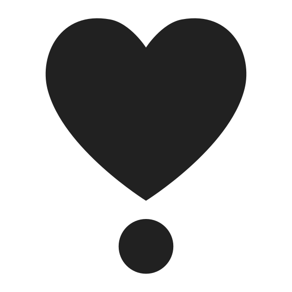 Heart Exclamation High Contrast Vector