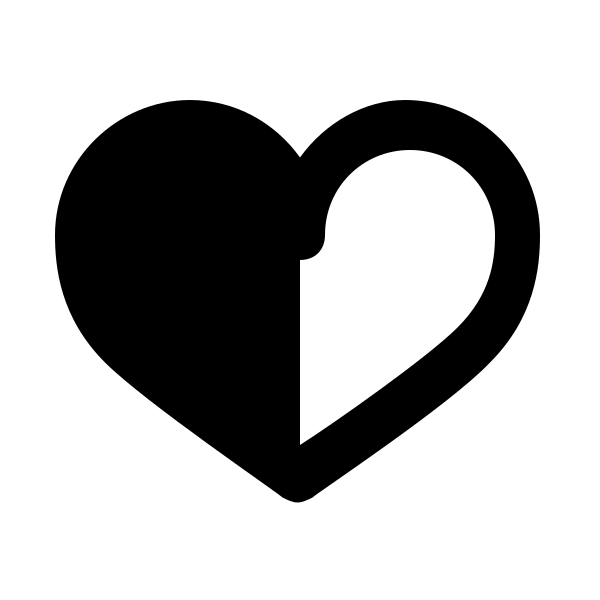 Heart Half Outline