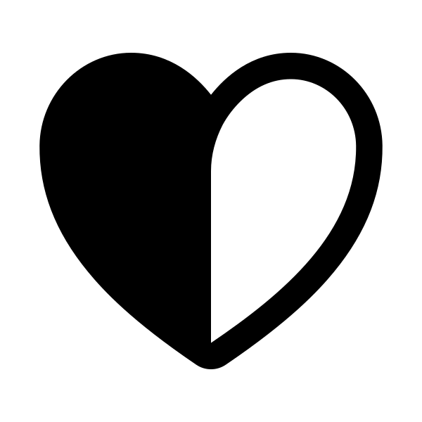 Heart Half Outline