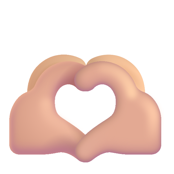 Heart Hands Color Medium Light Vector