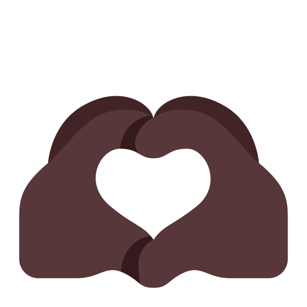 Heart Hands Flat Dark Vector