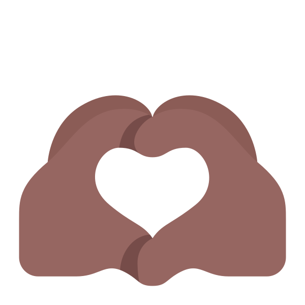 Heart Hands Flat Medium Dark Vector