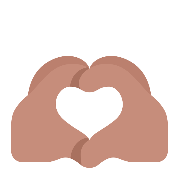Heart Hands Flat Medium
