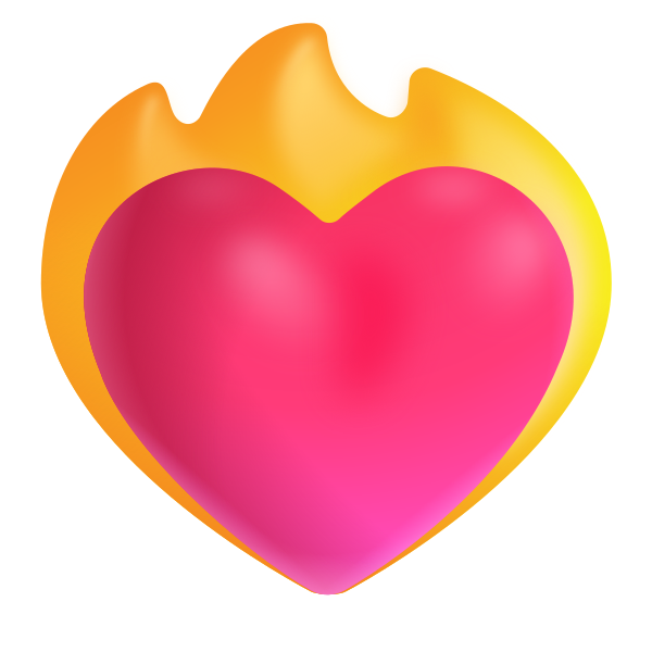 Heart On Fire Color Vector