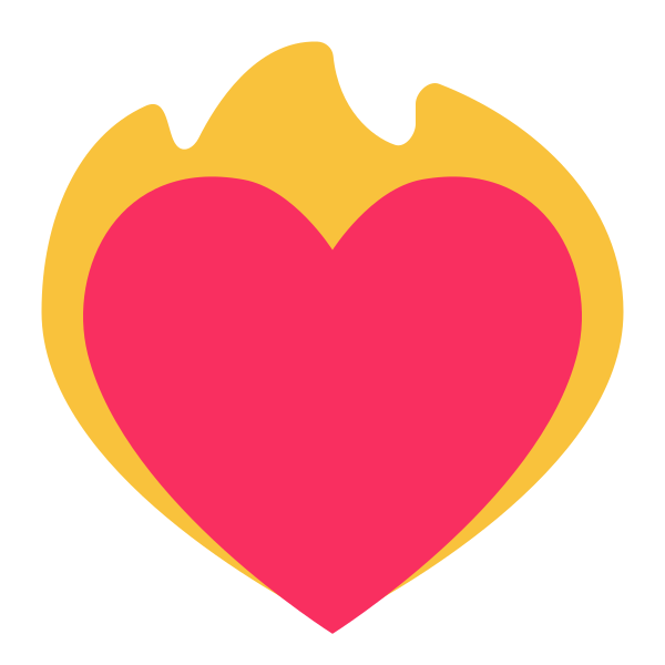 Heart On Fire Flat Vector
