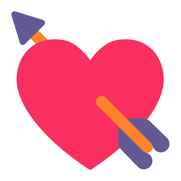 Heart With Arrow Flat Vector