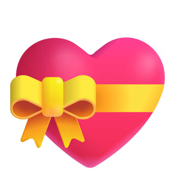 Heart With Ribbon Color Vector
