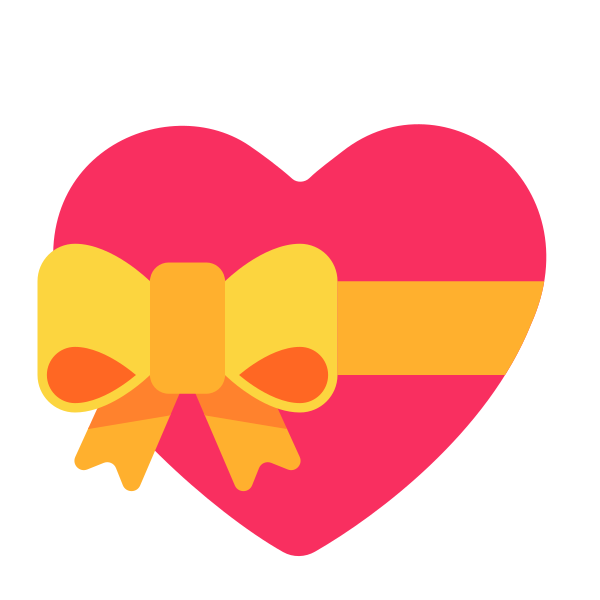 Heart With Ribbon Flat Vector